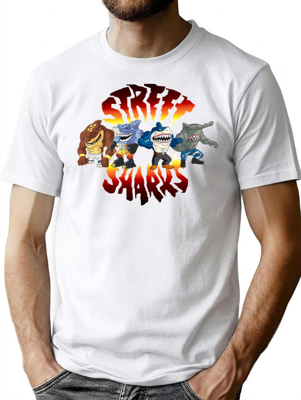 Cool Sharks T-Shirt for Men & Women, T-Shirts Graphic Tee - White