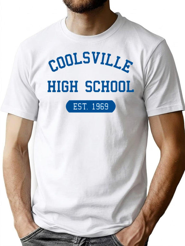 Coolsville High Vintage Style T-Shirt for Men & Women, T-Shirts Graphic Tee - White