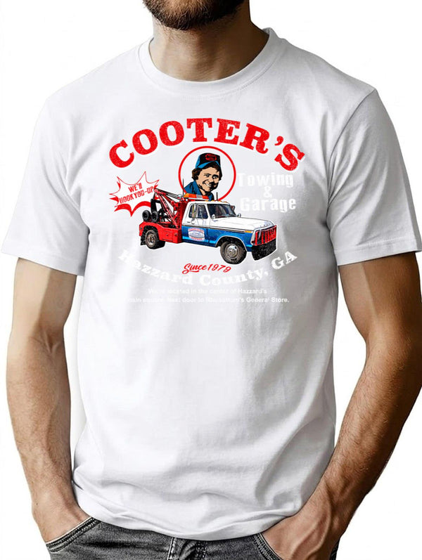 Cooter'S Towing Worn Hazzard County Dks T-Shirt for Men & Women, T-Shirts Graphic Tee - White