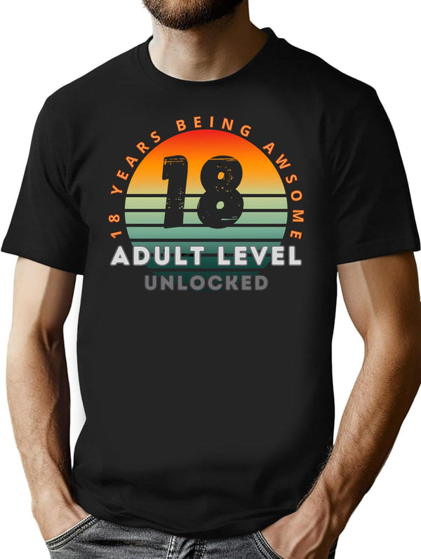 Copy Of 18 Birthday T-Shirt for Men & Women, T-Shirts Graphic Tee - Black