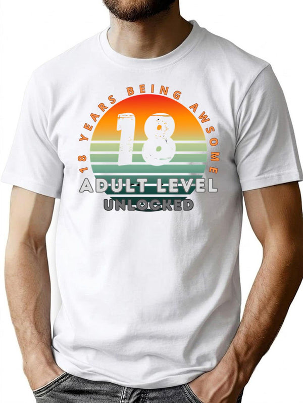 Copy Of 18 Birthday T-Shirt for Men & Women, T-Shirts Graphic Tee - White