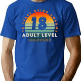 Copy Of 18 Birthday T-Shirt for Men & Women, T-Shirts Graphic Tee - Blue