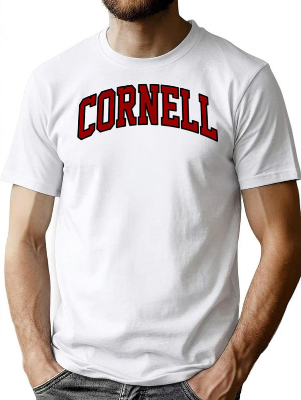Cornell T-Shirt for Men & Women, T-Shirts Graphic Tee - White