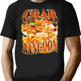 Crab Rangoon Meme Bootleg Rap Style 90S Vintage Funny 1990S T-Shirt for Men & Women, T-Shirts Graphic Tee - Black
