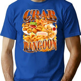Crab Rangoon Meme Bootleg Rap Style 90S Vintage Funny 1990S T-Shirt for Men & Women, T-Shirts Graphic Tee - Blue