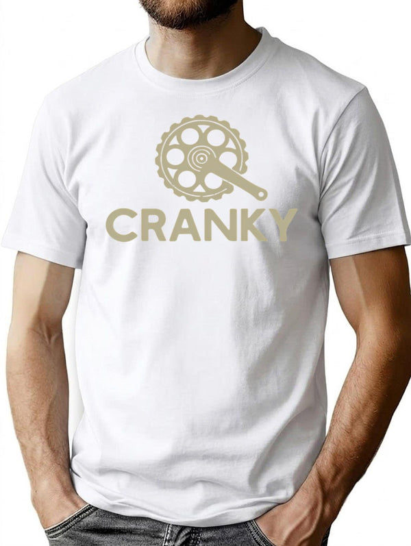 Cranky Vintage Sun Funny Bicycle Lovers Cycling Cranky T-Shirt for Men & Women, T-Shirts Graphic Tee - White