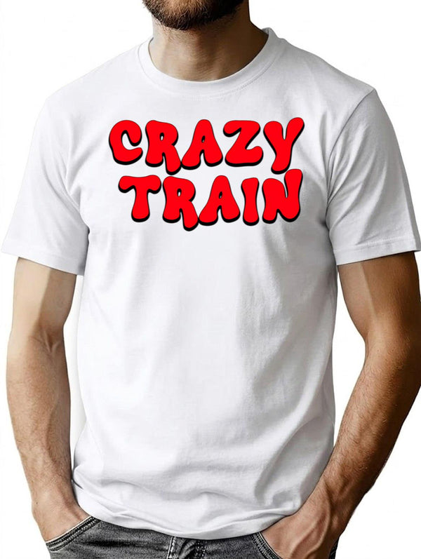 Crazy Train Psycho Design T-Shirt for Men & Women, T-Shirts Graphic Tee - White