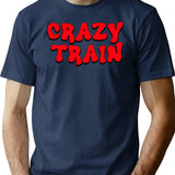 Crazy Train Psycho Design T-Shirt for Men & Women, T-Shirts Graphic Tee - Navy