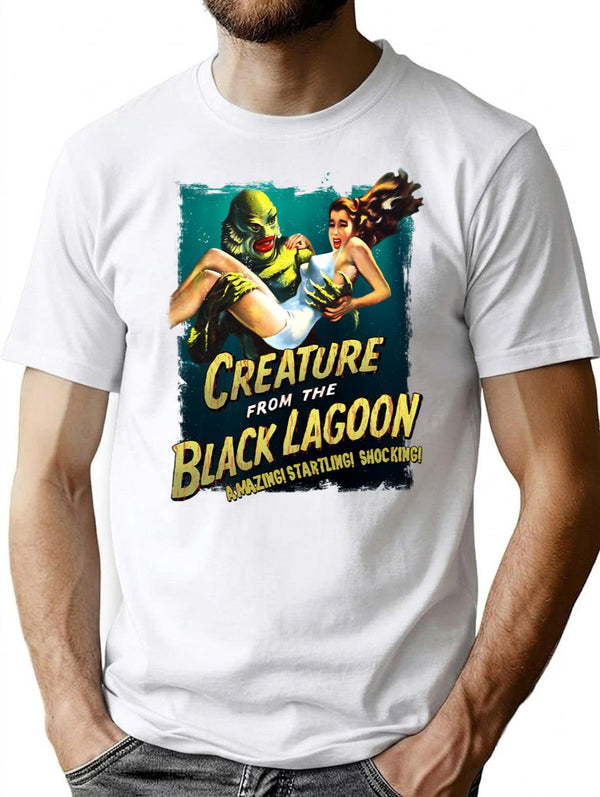 Creature Black Lagoon T-Shirt for Men & Women, T-Shirts Graphic Tee - White