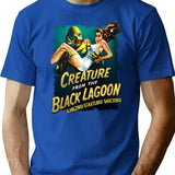 Creature Black Lagoon T-Shirt for Men & Women, T-Shirts Graphic Tee - Blue