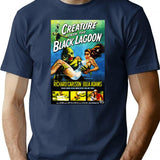 Creature From The Black Lagoon Remastered (1954) T-Shirt for Men & Women, T-Shirts Graphic Tee - Navy