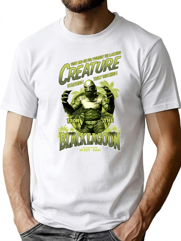 Creature From The Black Lagoon T-Shirt for Men & Women, T-Shirts Graphic Tee - White