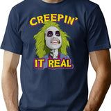Creepin It Real T-Shirt for Men & Women, T-Shirts Graphic Tee - Navy
