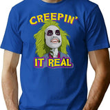 Creepin It Real T-Shirt for Men & Women, T-Shirts Graphic Tee - Blue