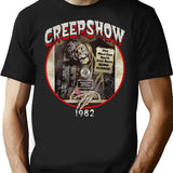 Creepshow 1982 Oval Worn Out T-Shirt for Men & Women, T-Shirts Graphic Tee - Black
