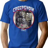 Creepshow 1982 Oval Worn Out T-Shirt for Men & Women, T-Shirts Graphic Tee - Blue