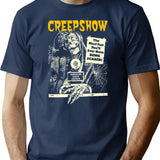 Creepshow Skull T-Shirt for Men & Women, T-Shirts Graphic Tee - Navy