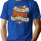 Crying Is A Free Action T-Shirt for Men & Women, T-Shirts Graphic Tee - Blue