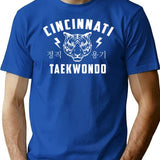 Ctc Lightning Tiger - White Print T-Shirt for Men & Women, T-Shirts Graphic Tee - Blue
