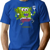Cthulhu Pants - Funny Lovecraft Cartoon Horror T-Shirt for Men & Women, T-Shirts Graphic Tee - Blue