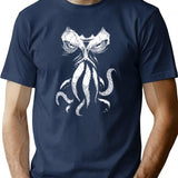 Cthulhu Wakes T-Shirt for Men & Women, T-Shirts Graphic Tee - Navy