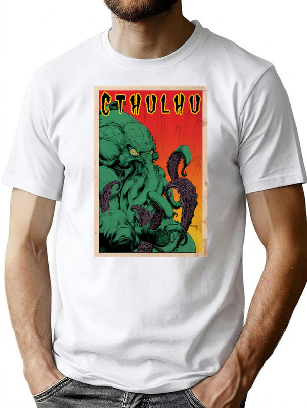 Cthulhu (Vintage) T-Shirt for Men & Women, T-Shirts Graphic Tee - White