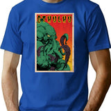 Cthulhu (Vintage) T-Shirt for Men & Women, T-Shirts Graphic Tee - Blue