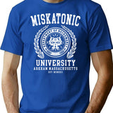 Cthulu And Lovecraft - Miskatonic University T-Shirt for Men & Women, T-Shirts Graphic Tee - Blue