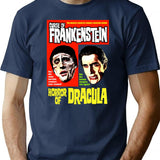 Curse Of Frankenstein Horror Of Dracula T-Shirt for Men & Women, T-Shirts Graphic Tee - Navy