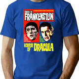 Curse Of Frankenstein Horror Of Dracula T-Shirt for Men & Women, T-Shirts Graphic Tee - Blue