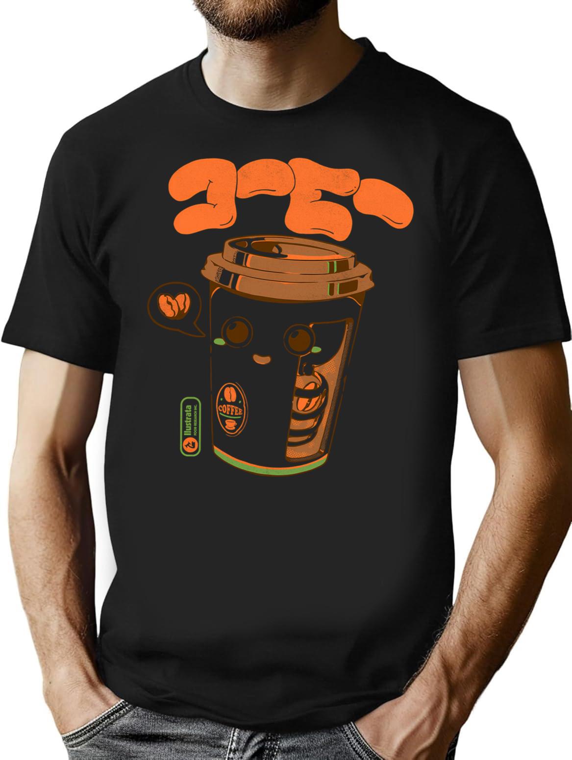 Cute Coffee X-Ray T-Shirt for Men & Women, T-Shirts Graphic Tee - Black