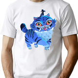Cute Demon Cat K-Pop Demon Hunter T-Shirt for Men & Women, T-Shirts Graphic Tee - White