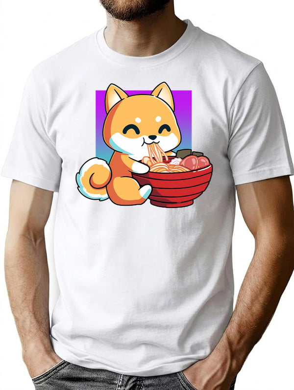Cute Fox The Great Ramen Off Kanagawa T-Shirt for Men & Women, T-Shirts Graphic Tee - White