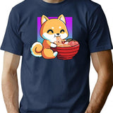 Cute Fox The Great Ramen Off Kanagawa T-Shirt for Men & Women, T-Shirts Graphic Tee - Navy
