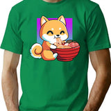 Cute Fox The Great Ramen Off Kanagawa T-Shirt for Men & Women, T-Shirts Graphic Tee - Green