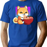 Cute Fox The Great Ramen Off Kanagawa T-Shirt for Men & Women, T-Shirts Graphic Tee - Blue