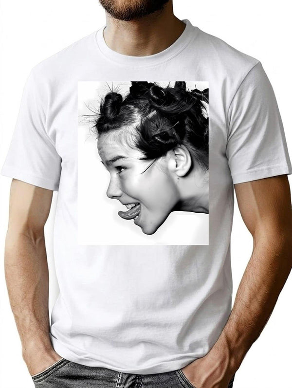 Cute Girl T-Shirt for Men & Women, T-Shirts Graphic Tee - White