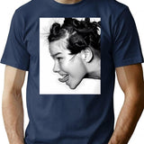 Cute Girl T-Shirt for Men & Women, T-Shirts Graphic Tee - Navy