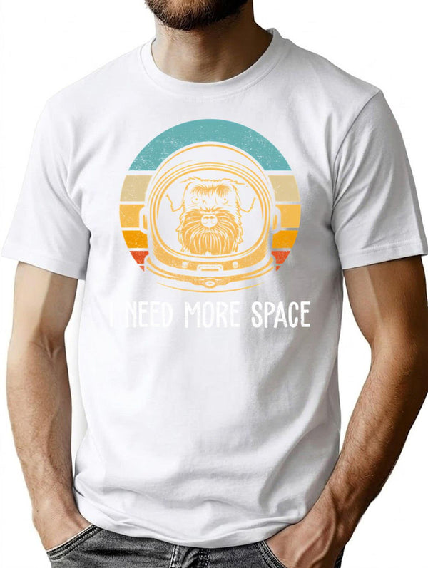 Cute Schnauzer Astronaut - Funny Schnauzer T-Shirt for Men & Women, T-Shirts Graphic Tee - White