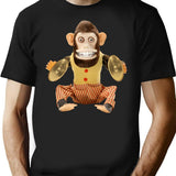 Cymbal Playing Chimp T-Shirt for Men & Women, T-Shirts Graphic Tee - Black