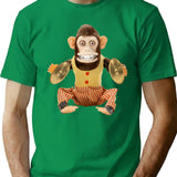 Cymbal Playing Chimp T-Shirt for Men & Women, T-Shirts Graphic Tee - Green
