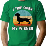 Dachshund Funny I Trip Over My Wiener Dog Daschund Vintage Tshirt39 T-Shirt for Men & Women, T-Shirts Graphic Tee - Green