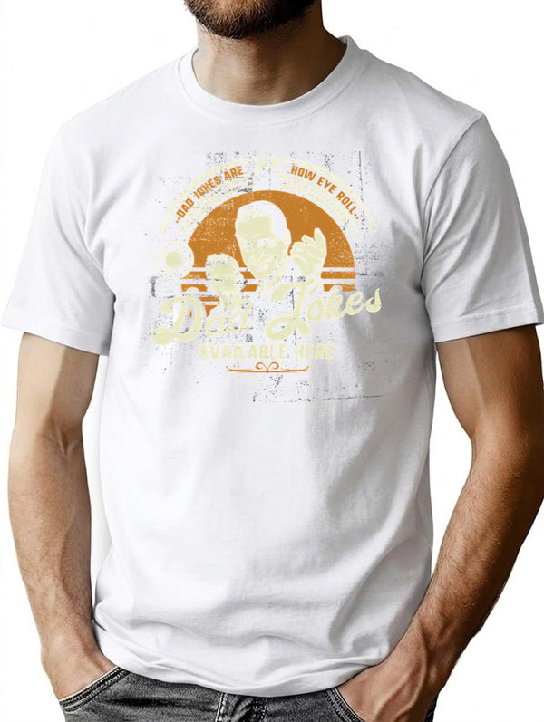 Dad Jokes Are How Eye Roll Father'S Day Funny T-Shirt for Men & Women, T-Shirts Graphic Tee - White