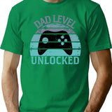 Dad Level Unlocked T-Shirt for Men & Women, T-Shirts Graphic Tee - Green