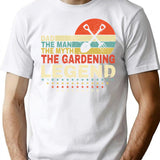 Dad The Man The Myth The Gardening Legend Shirt Men Vintage Gardening Dad T-Shirt Father'S Day Gift T-Shirt for Men & Women, T-Shirts Graphic Tee - White