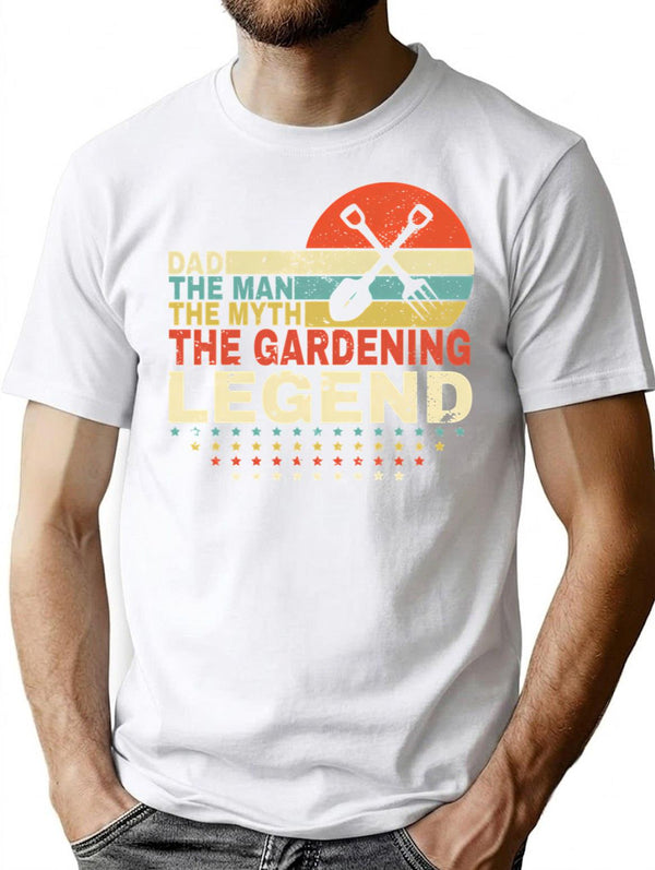 Dad The Man The Myth The Gardening Legend Shirt Men Vintage Gardening Dad T-Shirt Father'S Day Gift T-Shirt for Men & Women, T-Shirts Graphic Tee - White