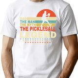 Dad The Man The Myth The Pickleball Legend Shirt Men Vintage Pickleball Dad T-Shirt Father'S Day Gift T-Shirt for Men & Women, T-Shirts Graphic Tee - White