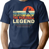 Dad The Man The Myth The Pickleball Legend Shirt Men Vintage Pickleball Dad T-Shirt Father'S Day Gift T-Shirt for Men & Women, T-Shirts Graphic Tee - Navy