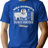 Damone'S Ticket Service T-Shirt for Men & Women, T-Shirts Graphic Tee - Blue