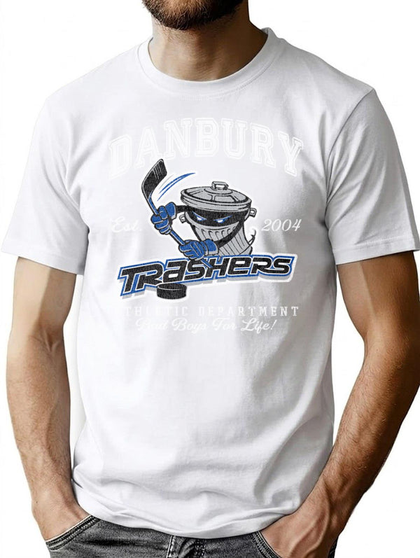 Danbury Trashers Ice Hockey Vintage T-Shirt for Men & Women, T-Shirts Graphic Tee - White